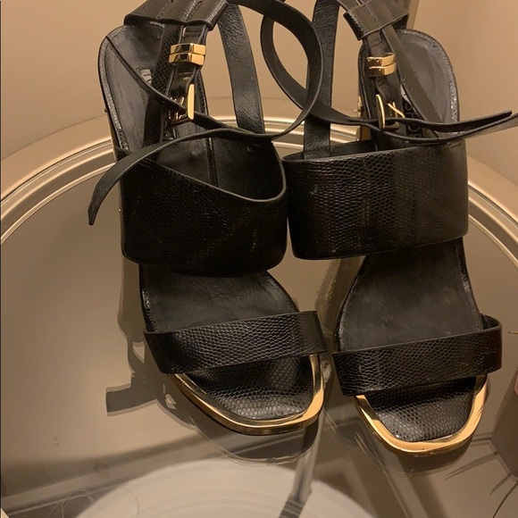 Top Shop Leather Block Heels - Picture 2 of 5